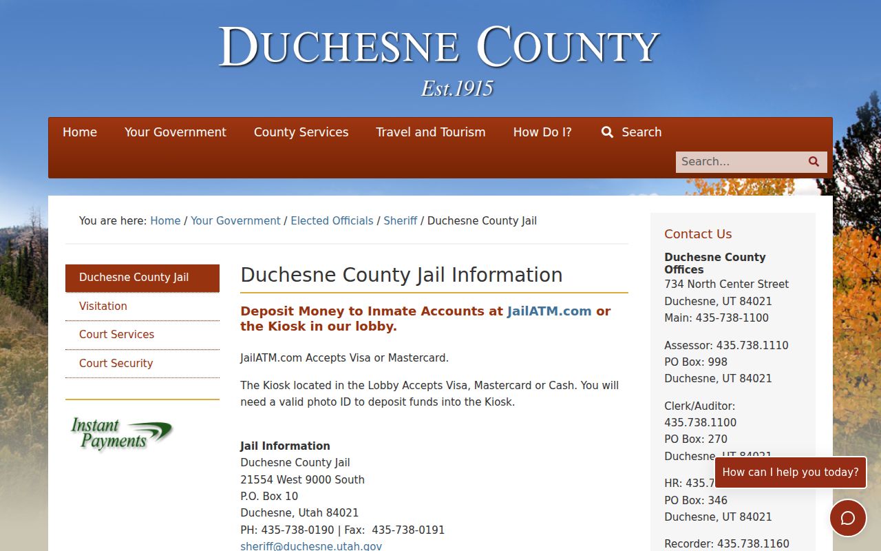 Duchesne County arrest records and county jail information