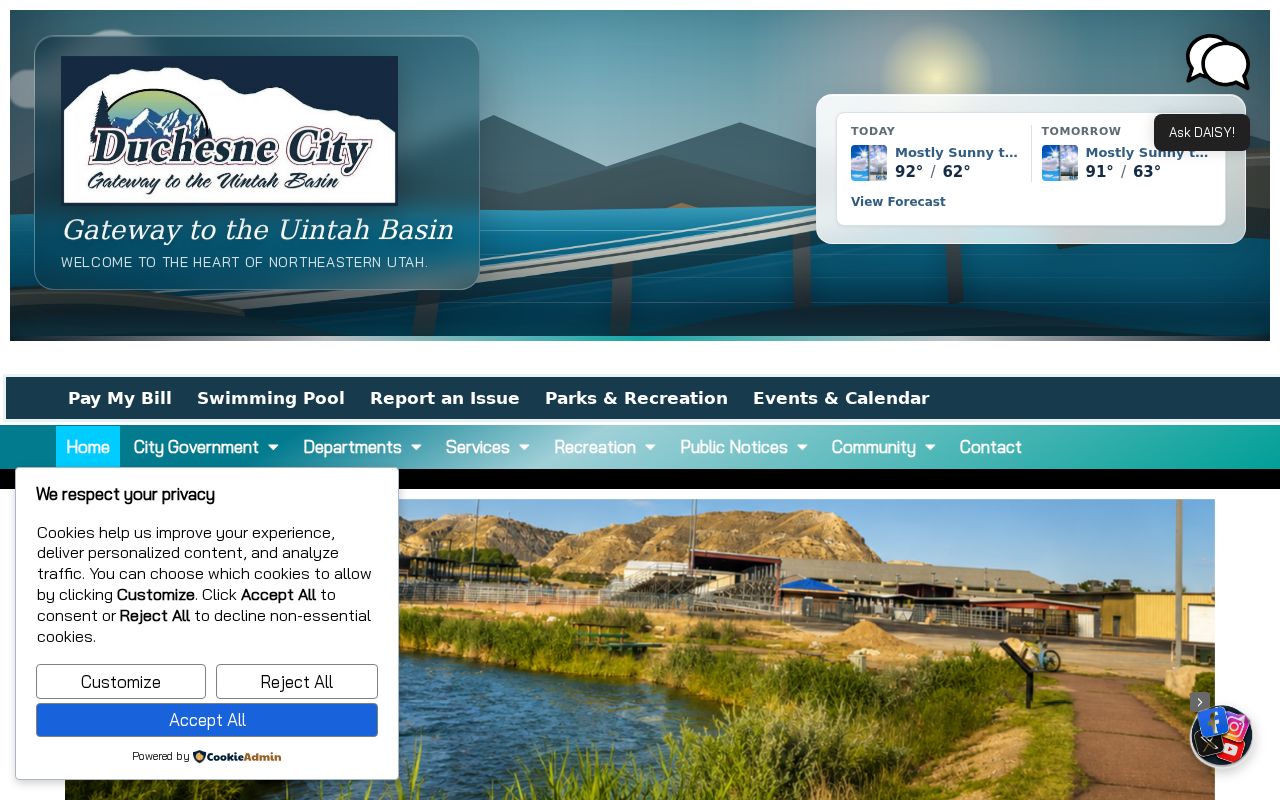 Duchesne City Hall criminal records contact and government navigation