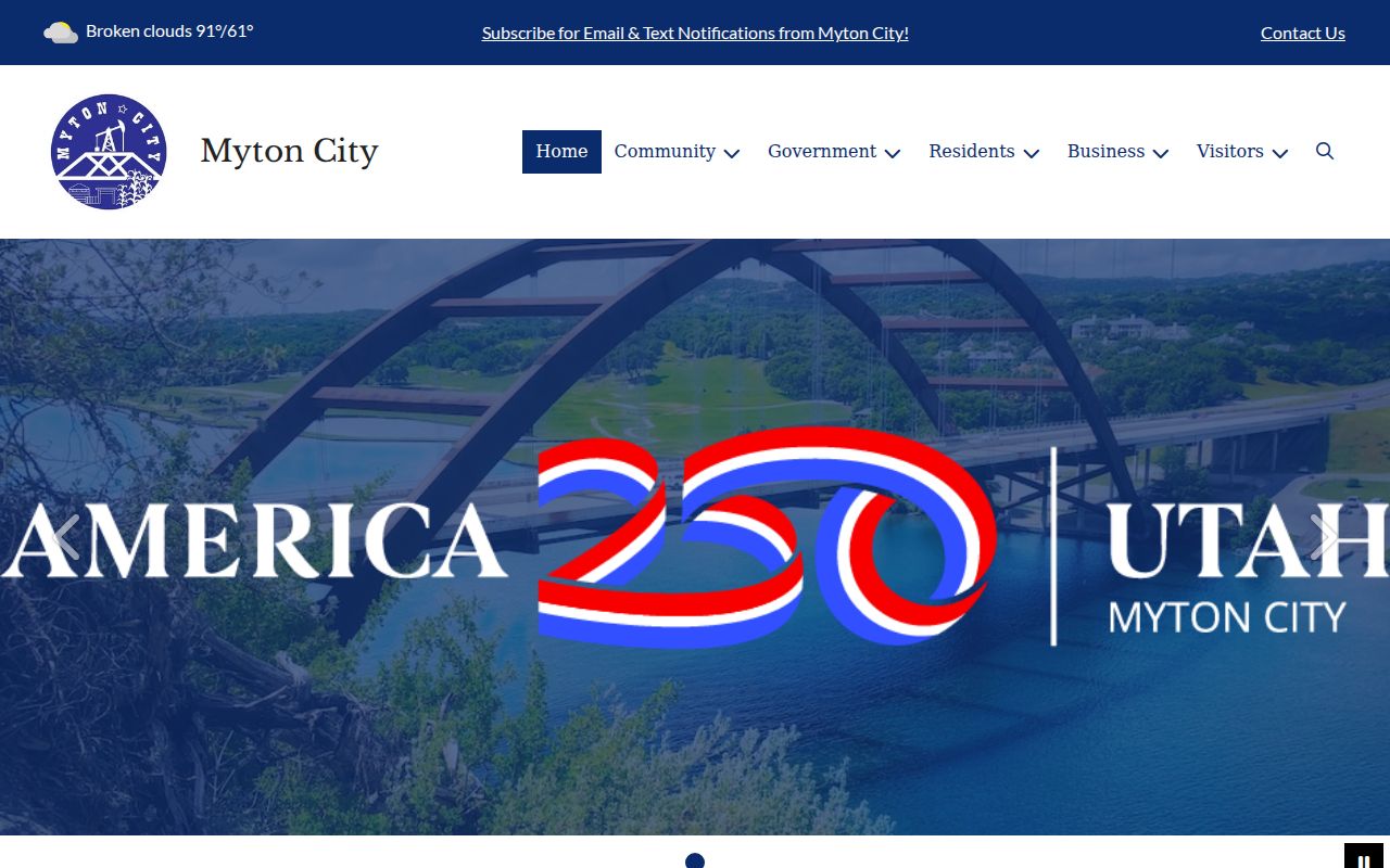 Myton City government page for municipal criminal record routing